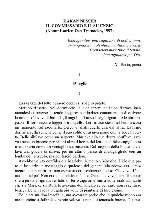 1997.Il Commissario e il silenzio