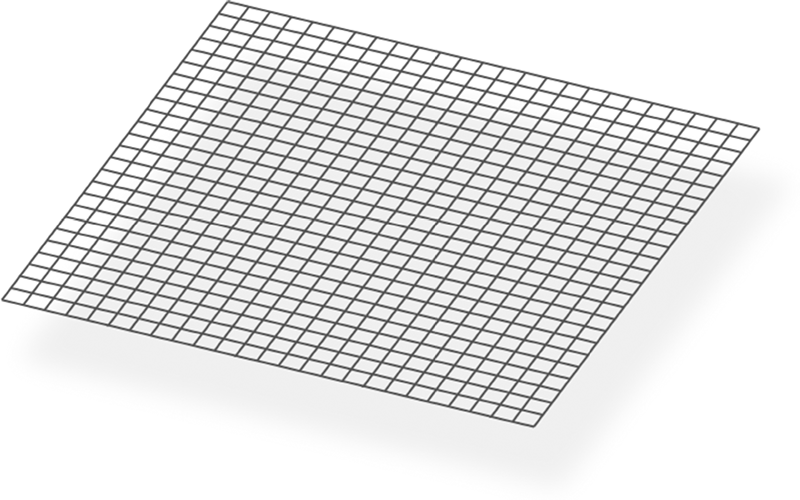 Fig. 3.4 L’assenza di materia-energia dà vita a uno spaziotempo privo di curvatura, quindi piatto.