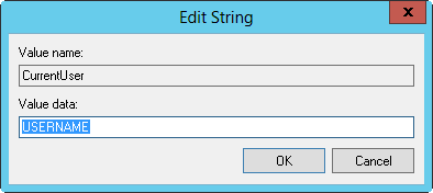 A screen shot of the Edit String dialog box, which you can use to modify values.