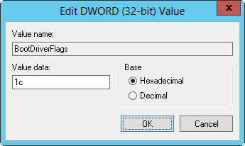 A screen shot of the Edit DWORD Value dialog box, which opens when you modify REG_DWORD values.