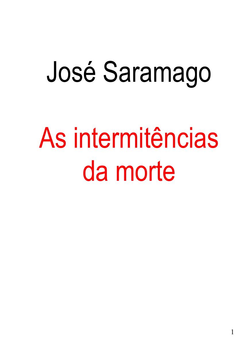 As Intermitências da Morte